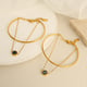 SL76 Black Resin Crystal Bud Gold Bracelet Picture2